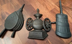 Sexton Vintage Black Cast Iron Metal Lot 3 1966 Wall Decor Country Art Home  - Picture 1 of 5