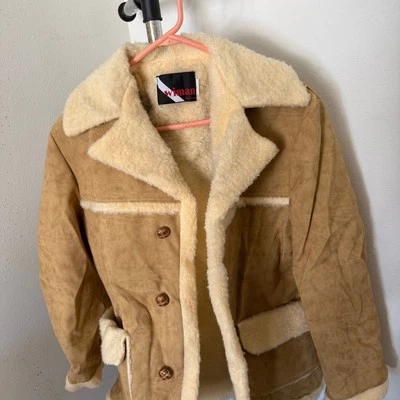 Vintage 70s Wiman Rancher Jacket Coat Mens Small Sherpa Lined Western USA Made - Image 1 of 3