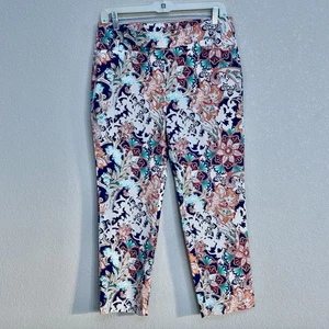 Chico’s Mujer Talla 1 (US 8) Multicolor Paisley Floral Tobillo Pantalones Verano - Imagen 1 de 6