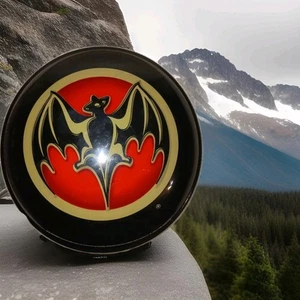 RARE BACARDI RUM BAT ROUND SIGN DISPLAY MANCAVE BAR PUB 17" - Picture 1 of 2