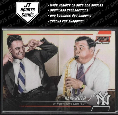 2022 Topps Stadium Club Chrome Babe Ruth 3 Orange Refractor /25 Yankees - Image 1 of 2