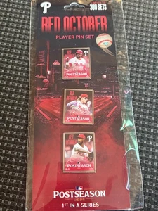 2025 Phillies Red October -3 Pin Set-Schwarber/Bader/Sanchez-Series 1-only 300 - Picture 1 of 6