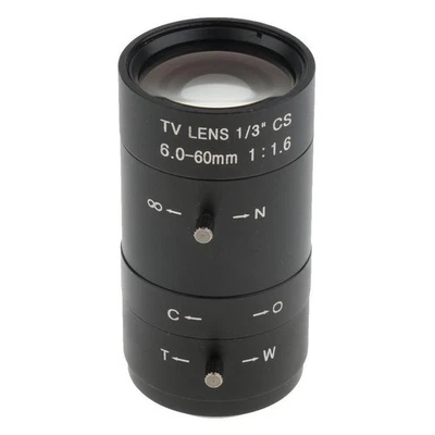Varifocal 6-60mm F1.6 1/3" CS C Mount Manual IRIS Zoom Focus  Lens Black - Image 1 of 4