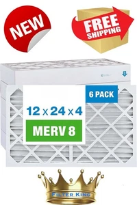 Filtros de aire plisados de aire acondicionado y horno MERV 12x24x4, HVAC, MPR 800, FPR 5, NUEVO, PAQUETE DE 6 - Imagen 1 de 8