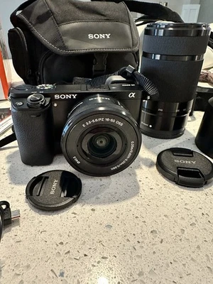 Sony Alpha A6000 Mirrorless Digital Camera 16-50mm 55-210mm Power Zoom Bundle - Image 1 of 4