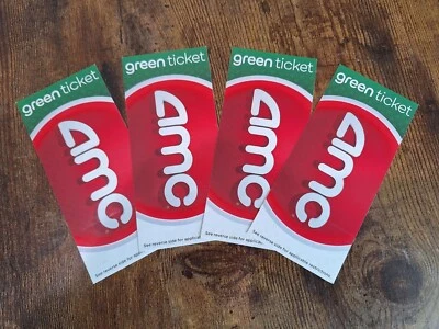4 entradas verdes de películas AMC - ¡Sin caducidad! - NUEVAS Foto 1 de 3