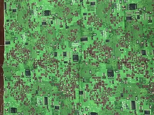 Robert Kaufman Fabric Circuit Board Green Science Fair Cotton 22x44 Remnant - Picture 1 of 7