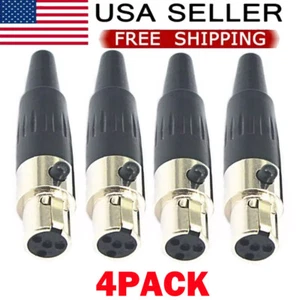 4x Mini XLR 4-Pin For Shure Wireless Headset Lapel Microphone Mic Connectors HOT - Picture 1 of 9