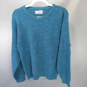 Vintage Le Tigre Crewneck Sweater Men's Size M Aqua Blue Medium 80s 90s - Picture 1 of 9