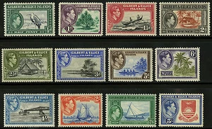Gilbert & Ellice Islands 1939 Scott # 40-51 Mint Lightly Hinged Set - Picture 1 of 1