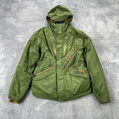 Chaqueta Burton Para Hombre Verde Mediana Snowboard Esquí 3 en 1 Abrigo Cremallera Completa Capucha Rara Foto 1 de 4