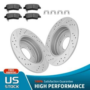 Rotores de disco trasero + pastillas de freno de cerámica para Hyundai Sonata Kia Optima 2011-2015 - Imagen 1 de 10