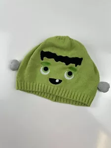 Frankenstein Halloween Costume Beanie Winter Hat Green Knit OSFA 12-18 Months - Picture 1 of 8