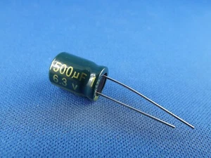 2x Elko 1500uF (µF), 6,3V Low ESR, radial - Bild 1 von 1