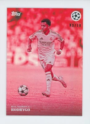 2024-25 Rodrygo Topps Simplicidad UEFA Red Foil Real Madrid Soccer Card 9/10 - Image 1 of 3