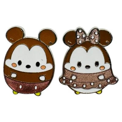 Conjunto de 2 pinos colecionáveis Disneyland Hong Kong Ufufy Mickey & Minnie Mouse - Imagem 1 de 4