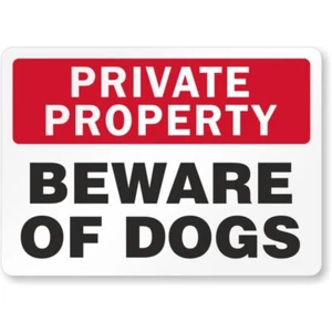 Beware Of Dogs Aluminum Weatherproof 8" x 12" Sign - Picture 1 of 1