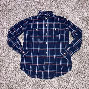 Gap Kids Shirt- Boys Button Up Blue Plaid XL (12) - Picture 1 of 3