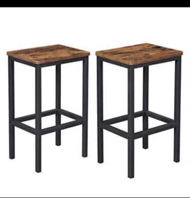 VASAGLE Bar Stools Set of 2 Bar Chairs Kitchen Breakfast Bar Stools with Foot... - Image 1 of 4