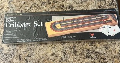 Cardinal Cribbage Deluxe Set Solid Wood Premier 1993 Edition #6311 Strategy New - Image 1 of 4
