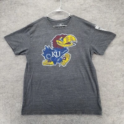 Kansas Jayhawks Shirt Womens XL Short Sleeve Gray Adidas - Image 1 of 4