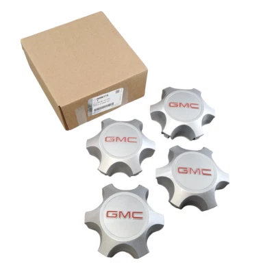 Nuevo juego de 4 tapas centrales de rueda de fábrica plateadas genuinas GM para GMC Acadia 13-16 Foto 1 de 4