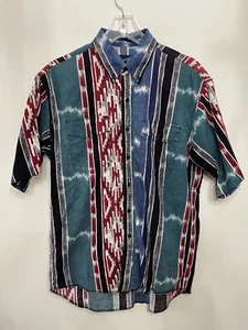 Vintage Wrangler Aztec Southwest Print kurzärmliges geknöpftes Hemd Herren Gr. 16,5 L - Bild 1 von 7