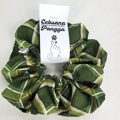 Nuevo estampado a cuadros de tela de algodón verde talla XL hecho a mano para mujer Foto 1 de 4