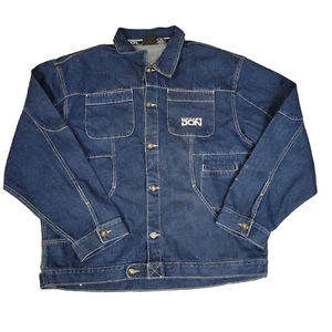 Vtg DON Mens Blue Button UP Long Sleeve Denim Trucker Jacket Size 2X Large - Picture 1 of 5