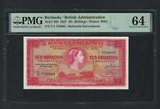 Bermuda 10 Shillings 1957 P19b Uncirculated Grade 64