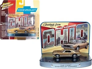 1967 Chevrolet Camaro Gold with Gold Interior with Collectible Tin Display "The - Picture 1 of 1
