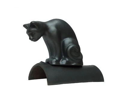 Dachschmuck | Firstschmuck | Firstfigur | Katze schwarz-matt oder glänzend - Bild 1 von 4