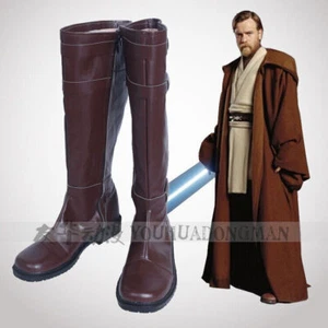 Star Wars Jedi Obi Wan Kenobi Boots Shoes Cosplay Costume Boots Halloween Props - Picture 1 of 4