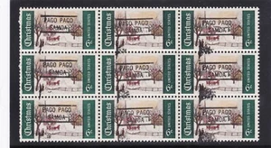 US Stamp Block #1384 Christmas Pago Pago Samoa BLACK Precancel Mint MNH - Picture 1 of 2