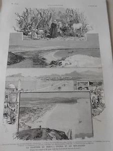 Radierung 1887 - Marokko Ouchda und die Beni-Sanseen - Bild 1 von 1