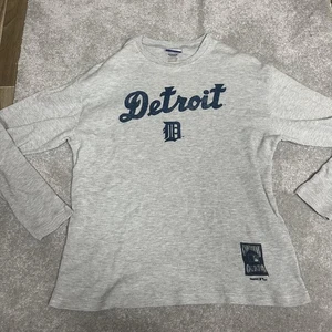 Detroit Tigers Shirt Mens Large MLB Baseball Reebok Thermal Waffle Long Sleeve - Picture 1 of 6