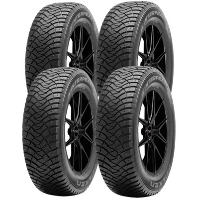 (QTY 4) 225/55R17 Falken Winterpeak F-Ice 1 101T XL Black Wall Tires - Image 1 of 4