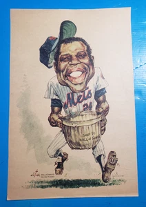 WILLIE MAYS 1973 NEW YORK DAILY NEWS STARK INSERT CARTOON - METS - Picture 1 of 2
