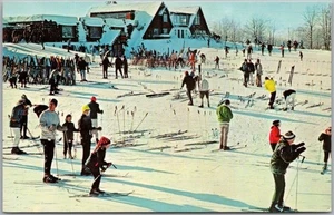 1960s Bessemer, Michigan Postcard INDIANHEAD MOUNTAIN Ski Area "Summit Chalet" - Picture 1 of 2
