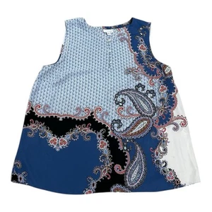 J Jill Sleeveless Top Women  XL Paisley Print Pullover Polyester Top Camisole - Picture 1 of 7