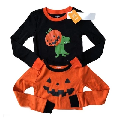 NUEVO Dos Gymboree Halloween Pijama Prendas para el torso Algodón Dinosaurio Calabaza Juventud 7 Foto 1 de 4