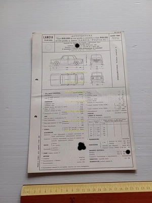 Lancia Fulvia 2C 1964 agg. 1968 scheda omologazione DGM Motorizzazione Facsimile - Immagine 1 di 4