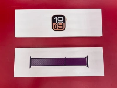Apple Watch Series 10 42mm Cellular Rose Gold Aluminum Plum Sport Band MWWK3LW/A - Image 1 of 4