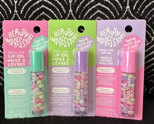 3pk OUR BEAUTY IMPRESSIONS ROLL-ON VITAMIN C + E + COLLAGEN PLUMP OIL LIP GLOSS - Picture 1 of 12