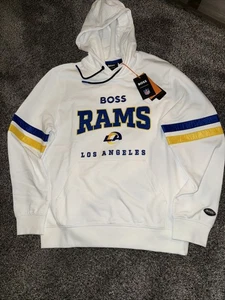Boss x NFL Sport Los Angeles Rams Cotton Sweatshirt Hoodie Regular Fit - Größe M - Bild 1 von 17