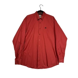 Cinch Men's Solid Western Button Down Shirt Long Sleeve Contrast Flip Cuffs Sz M - Picture 1 of 13