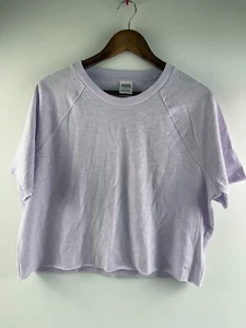Victoria's Secret PINK Short Sleeve Round Neck Crop Tee Top Lavender M NWT - Picture 1 of 10
