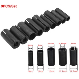9PCS Collet Adaptor Kit Shank Reducer Reducing Bit Router Tool 12.7mm To 6mm - Picture 1 of 8