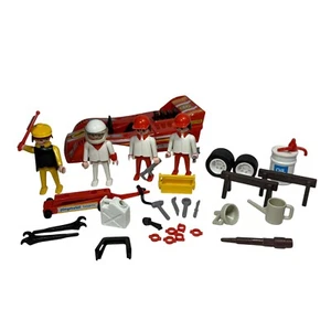Vintage Playmobil roter Formel 1 Rennwagen und Rennteam 3147 Geobra 1979 - Bild 1 von 8