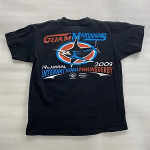 Guam Marianas International Fishing Derby T-Shirt Youth Medium Black Pre-Owned